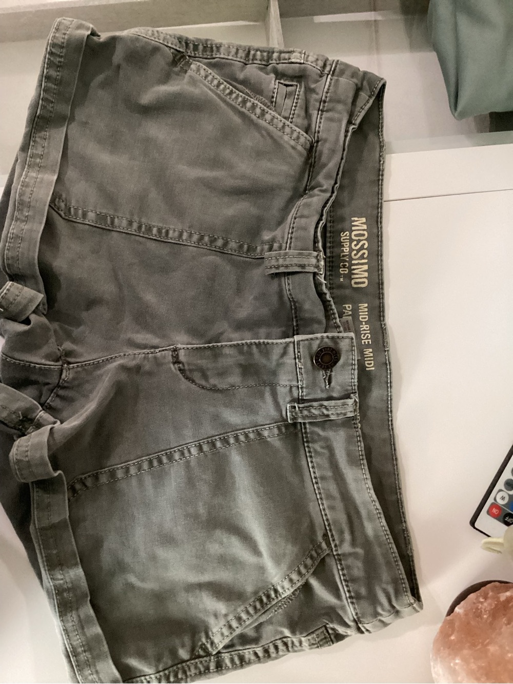Mossimo Supply Co. faded olive green mid-rise casual shorts